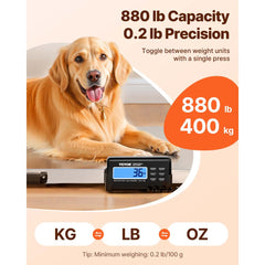 VEVOR Livestock Scale 700LBS, Dog Scales Large Platform 40.6x20.9Inch Stainless Steel Vet Scale Industrial Floor Scale
