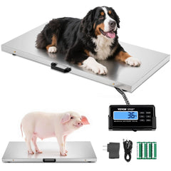 VEVOR Livestock Scale 700LBS, Dog Scales Large Platform 40.6x20.9Inch Stainless Steel Vet Scale Industrial Floor Scale