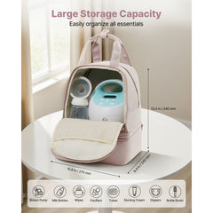 VEVOR Breast Pump Backpack, Breast Feeding Bag with Ice Pack, Fits for S1/S2, Pumping Accessories & Breastmilk Storage