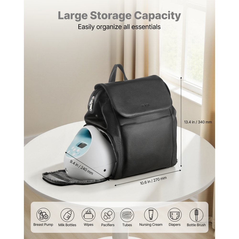 VEVOR Breast Pump Backpack, Breast Feeding Bag with Ice Pack, Fits for S1/S2, Pumping Accessories & Breastmilk Storage