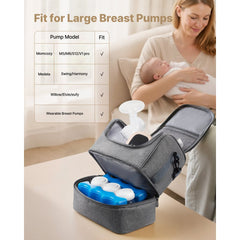 VEVOR Breast Pump Bag, Breast Feeding Bag with Ice Pack, Fits for S1/S2, Pumping Accessories & Breastmilk Storage