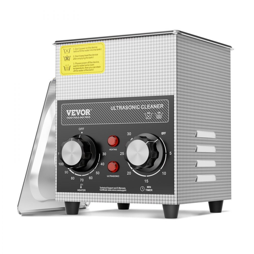 VEVOR 2L Ultrasonic Cleaner with Heater Timer & Basket, Professional Digital Sonic Cavitation Machine, 60W Cleaning