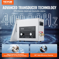 VEVOR 6L Ultrasonic Cleaner with Heater Timer & Basket, Professional Digital Sonic Cavitation Machine, 180W Cleaning
