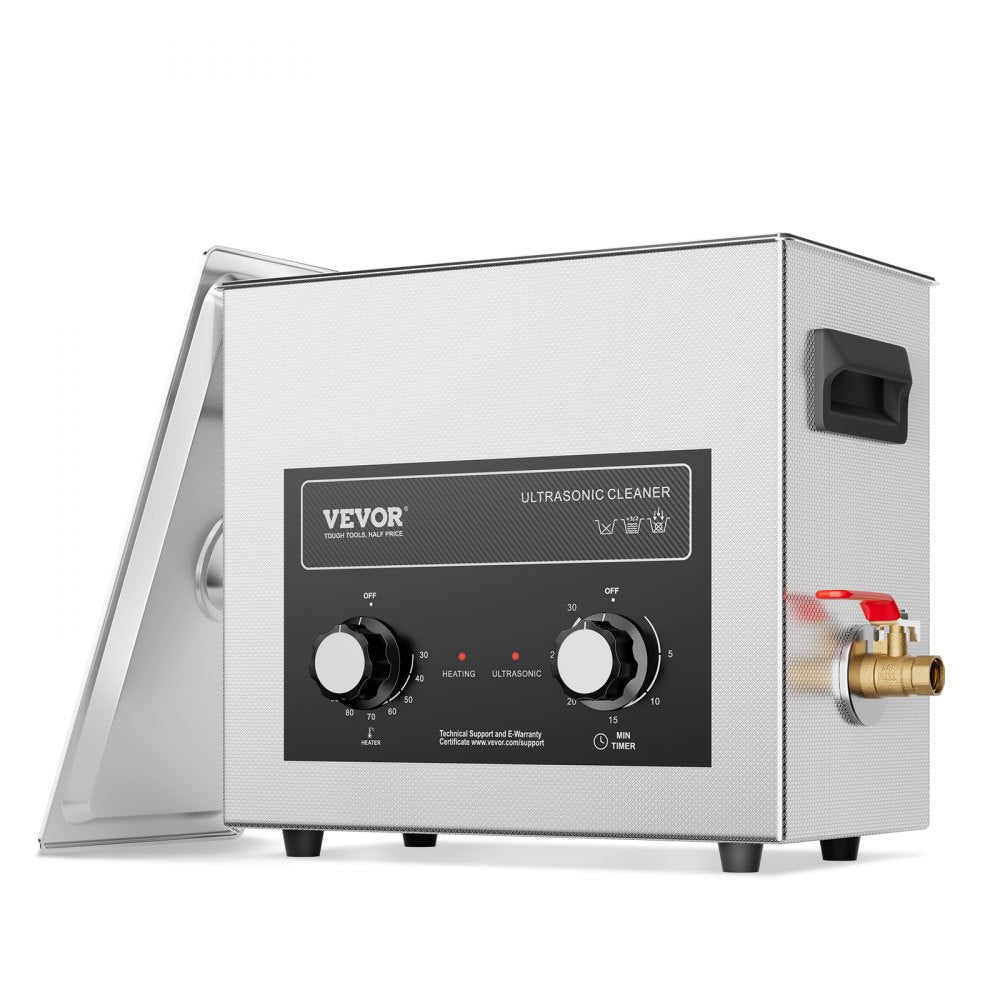 VEVOR 6L Ultrasonic Cleaner with Heater Timer & Basket, Professional Digital Sonic Cavitation Machine, 180W Cleaning