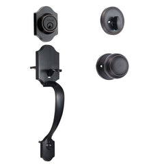 VEVOR Front Door Handle and Deadbolt Set, Front Door Lock Set with Interior Knob, Adjustable Hole Spacing Single