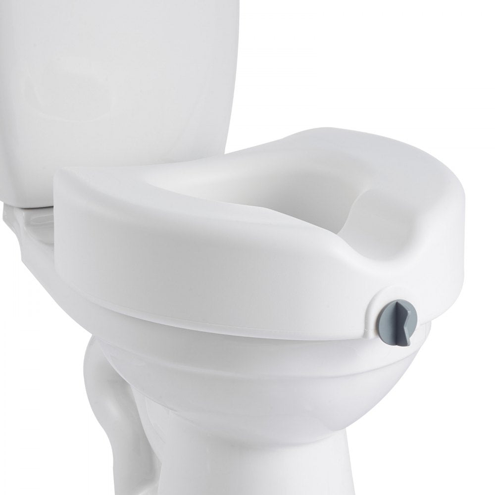 VEVOR Raised Toilet Seat, 350 lbs Capacity, 5-Inch Lift Height, Commode Elevated Toilet Seat Riser with Enlarged