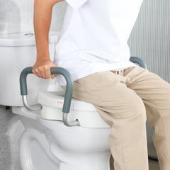 VEVOR Raised Toilet Seat, 5" Height Raised, 350 lbs Weight Capacity, for Round and Elongated Toilet, Twist Lock