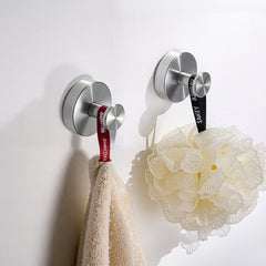 VEVOR Suction Cup Hooks for Shower, 2-Pack No Drill Stainless Steel Hooks, Suction Cup Shower Towel Hanging Hook, for