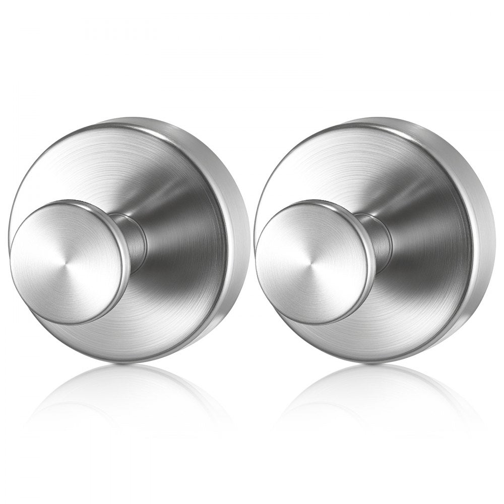 VEVOR Suction Cup Hooks for Shower, 2-Pack No Drill Stainless Steel Hooks, Suction Cup Shower Towel Hanging Hook, for