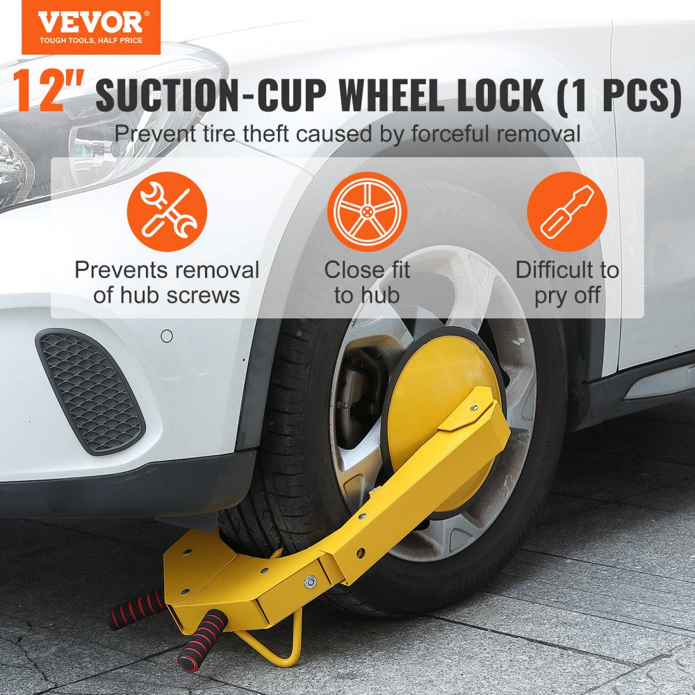VEVOR Wheel Lock Clamp, 1 Pack Trailer Wheel Lock, Heavy-Duty Anti Theft Tire Lock, Adjustable Tire Boot Lock Tire