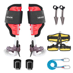 VEVOR Tree Climbing Spikes Set, Height-Adjustable Tree Climbing Gear with Straps & Spike Protectors, 350 lbs Load