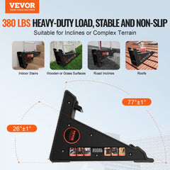 VEVOR Ladder Levler, 380lbs Load PP Ladder Leveling Tool, Pitch Hopper, Stair Ladder Stabilizer with Storage, Easy to