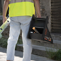 VEVOR Ladder Levler, 380lbs Load PP Ladder Leveling Tool, Pitch Hopper, Stair Ladder Stabilizer with Storage, Easy to