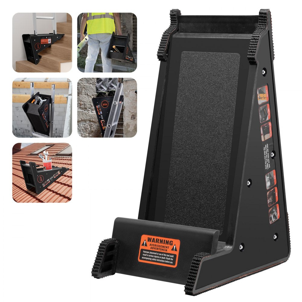 VEVOR Ladder Levler, 380lbs Load PP Ladder Leveling Tool, Pitch Hopper, Stair Ladder Stabilizer with Storage, Easy to