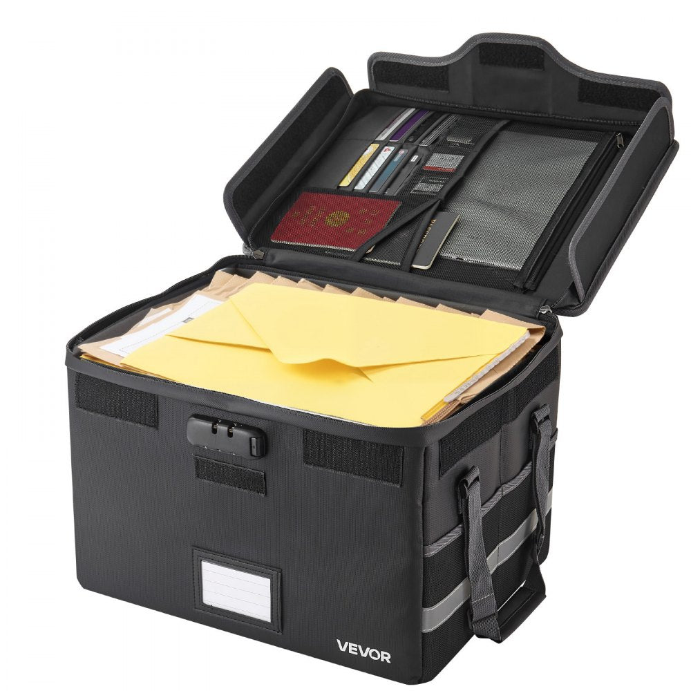 VEVOR Fireproof Document Box, 1832 ℉ Heat Insulated Fireproof & Waterproof Box with Lock, Portable File Storage