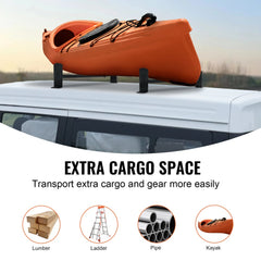 VEVOR Van Roof Ladder Rack, 2 Bars Alloy Steel Roof Racks, 500 LBS Capacity Roof Rack, Adjustable Length 35.8"-52.4"