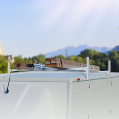 VEVOR Van Roof Ladder Rack, 2 Bars Aluminum Alloy Roof Ladder Racks, 400 LBS Capacity Rain-Gutter Van Roof Rack