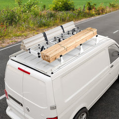 VEVOR Trailer Ladder Rack, 54" 3 Crossbars Ladder Roof Rack, Heavy-duty Steel Van Roof Rack, 800 lbs Capacity Van