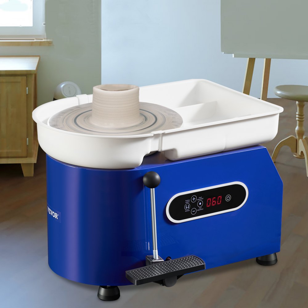VEVOR Pottery Wheel, 450W, 11 in Clay Wheel Forming Machine, 60-300 RPM Adjustable Speed with Handle and Pedal Control