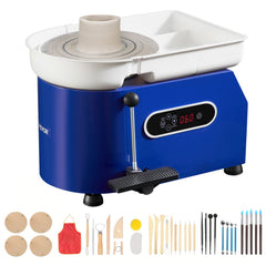 VEVOR Pottery Wheel, 450W, 11 in Clay Wheel Forming Machine, 60-300 RPM Adjustable Speed with Handle and Pedal Control