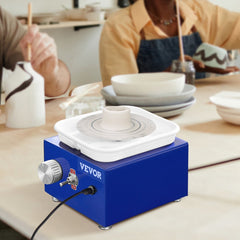 VEVOR Mini Pottery Wheel, for Kids or Beginners, 2 Turntables 2.6in/3.9in Ceramic Wheel Machine, Adjustable 0-300RPM