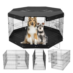 VEVOR Dog Playpen, 8 Pcs 30"H x 24"W Panels Foldable Metal Pet Exercise Pen, Dog Fence Indoor and Outdoor Pen with