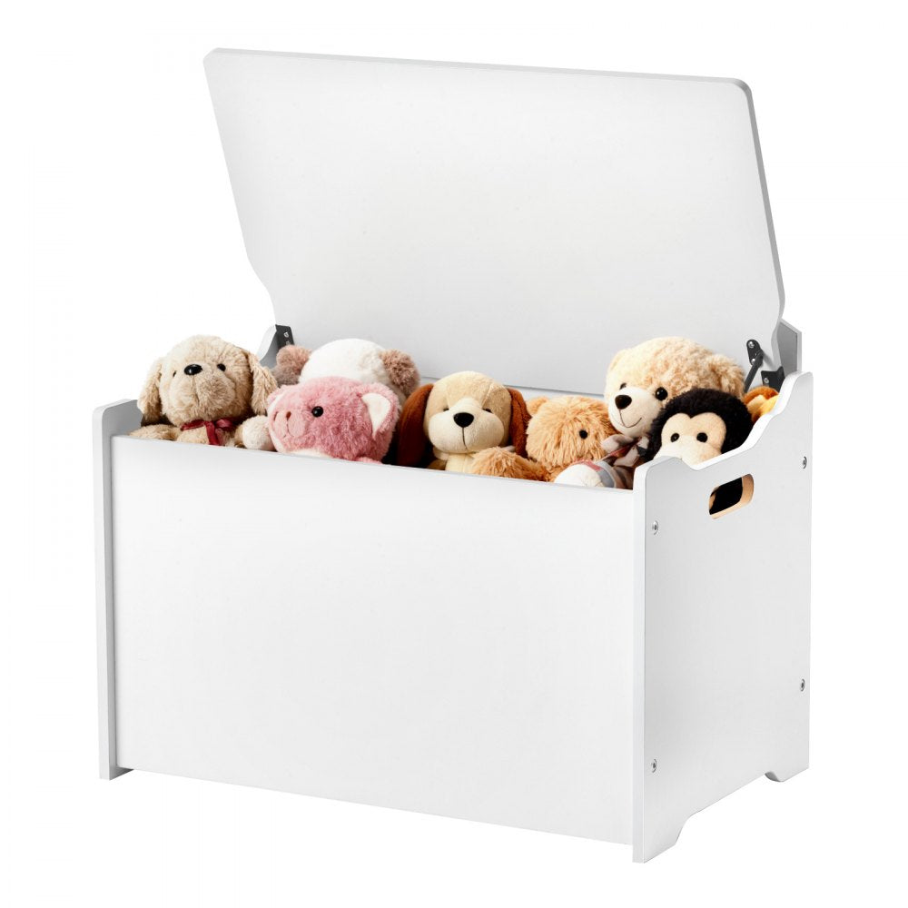 VEVOR Kids Storage Bench, Wooden Toy Box Chest with Backrest, Large Storage Cabinet with Safety Hinge, Toddlers Storage