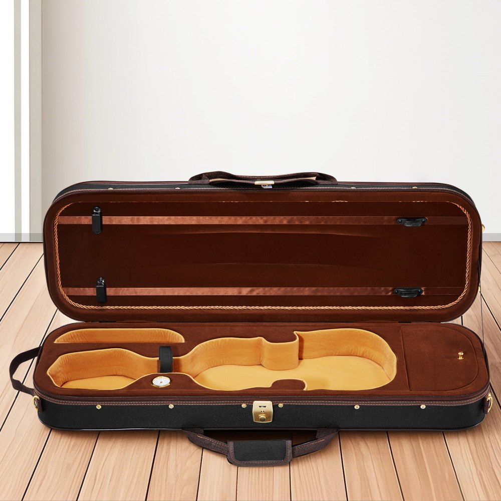 VEVOR 4/4 Full Size Violin Case, Built-in Hygrometer, Lightweight Portable Travel Carrying Bag, with Plush Lining