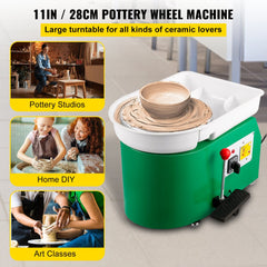 VEVOR Pottery Wheel 28cm Pottery Forming Machine 350W Electric Pottery Wheel with Adjustable Feet Lever Pedal DIY Clay