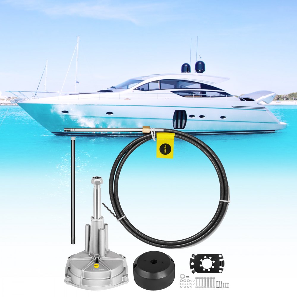 VEVOR Boat Steering System, Outboard Steering Kit with Boat Steering Control Cable 14' Steering Cable Marine Steering