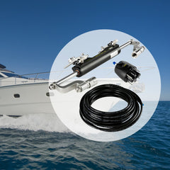 VEVOR Hydraulic Steering Kit, 300HP Hydraulic Steering Compact Cylinder, Hydraulic Outboard Steering Kit with Helm Pump