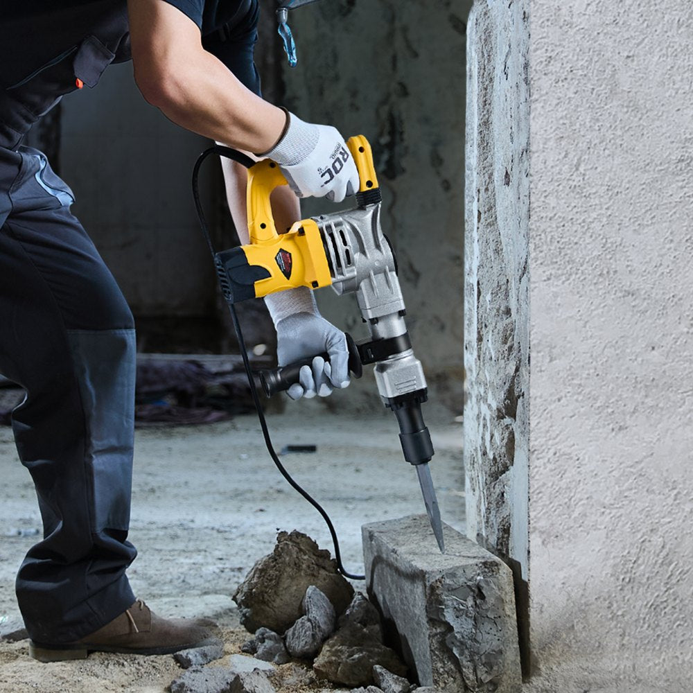 VEVOR Demolition Jack Hammer, 1400W Electric Jackhammer Heavy Duty, 2900 BPM Jack Hammer Concrete Breaker, with 1 Point