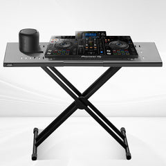 VEVOR DJ Table Stand, (32"-43") x 18" Portable DJ Laptop and Controller Stand, Lightweight DJ Desk DJ Booth Adjustable