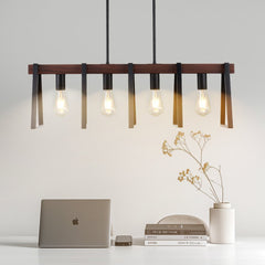 VEVOR 4-Light Kitchen Island Pendant Lights, 60W, Adjustable Dining Room Light Fixture with 2 x 6'' and 6 x 12'' Rods