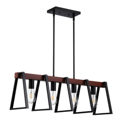 VEVOR 4-Light Kitchen Island Pendant Lights, 60W, Adjustable Dining Room Light Fixture with 2 x 6'' and 6 x 12'' Rods