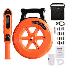 VEVOR Pipe Locators, 100ft/30m PVC Pipe Locators Underground, IP67 Waterproof Pipe Blockage Detector with Adjustable