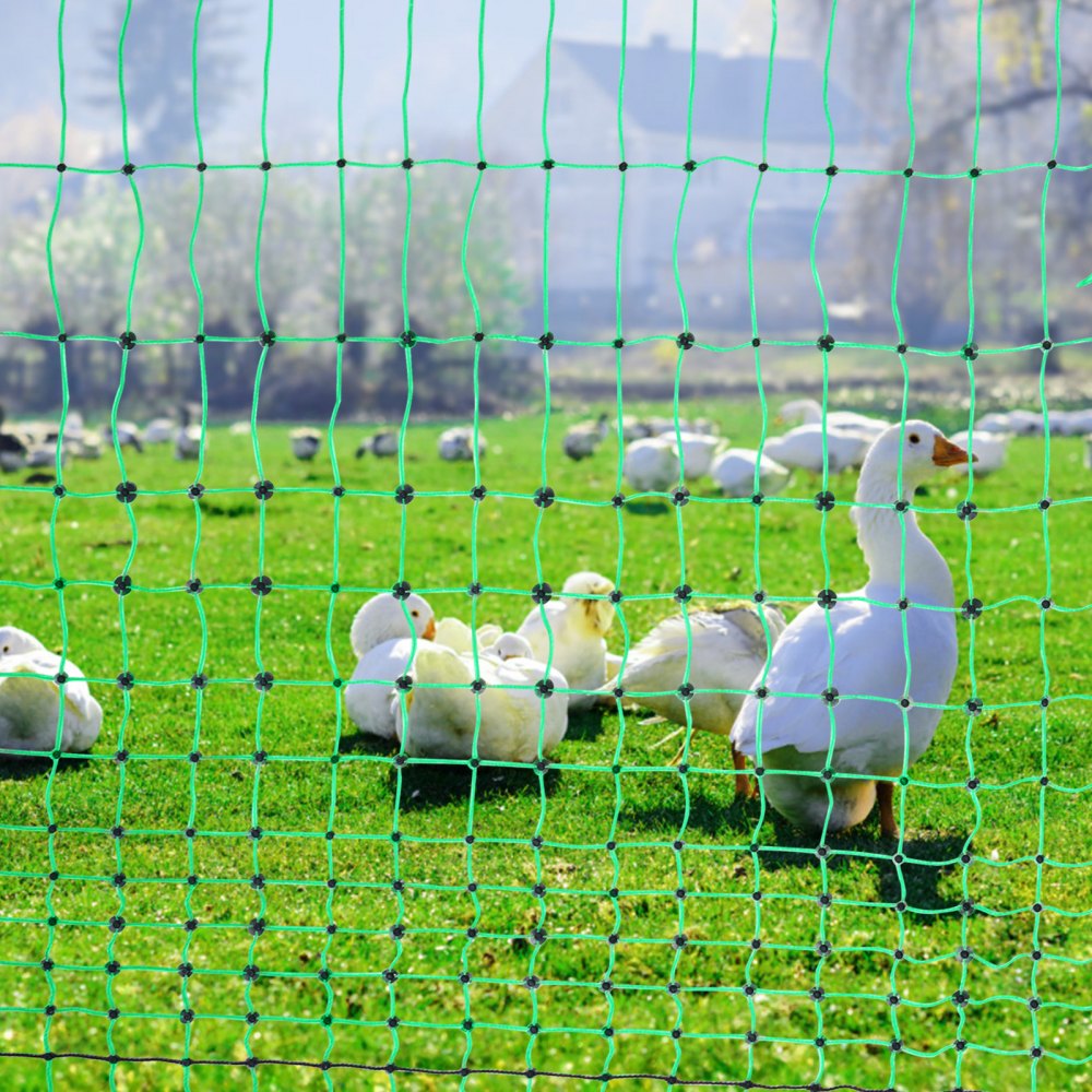 VEVOR Electric Fence Netting, 48" H x 168' L, PE Net Fencing Kit with Posts & Double-Spiked Stakes, Utility Portable