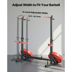 VEVOR Power Cage Squat Rack, Home Gym Power Rack with Adjustable Height & Width, 550LBS Strength Training Workout