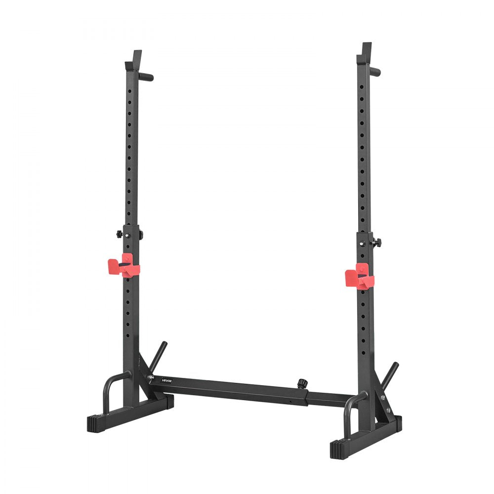 VEVOR Power Cage Squat Rack, Home Gym Power Rack with Adjustable Height & Width, 550LBS Strength Training Workout