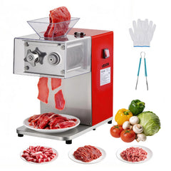 VEVOR Meat Cutting Machine, 850W Commercial Slicer, 3.5mm Heavy Duty Stainless Steel Blade Shredder for Boneless Meat