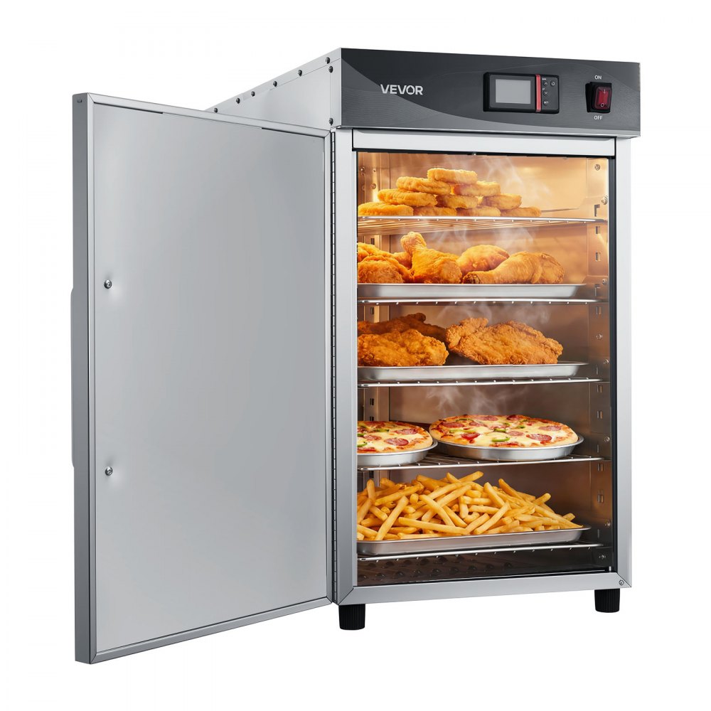 VEVOR Electric Hot Box Food Warmer, 5-Tier Commercial Warming Cabinet with Water Tray, Single-Door and Adjustable