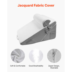 VEVOR Bed Wedge Pillow for Sleeping, 3 Pcs Adjustable Orthopedic Bed Wedge Set, with Jacquard Washable Cover & Foam