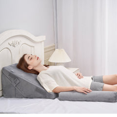 VEVOR Bed Wedge Pillow for Sleeping, 3 Pcs Adjustable Orthopedic Bed Wedge Set, with Washable Cover & Foam Support