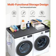 VEVOR Washer Dryer Countertop with 3 Splicing Panels, 54" x 27" Wooden Washer and Dryer Countertop with Non-Slip Pads