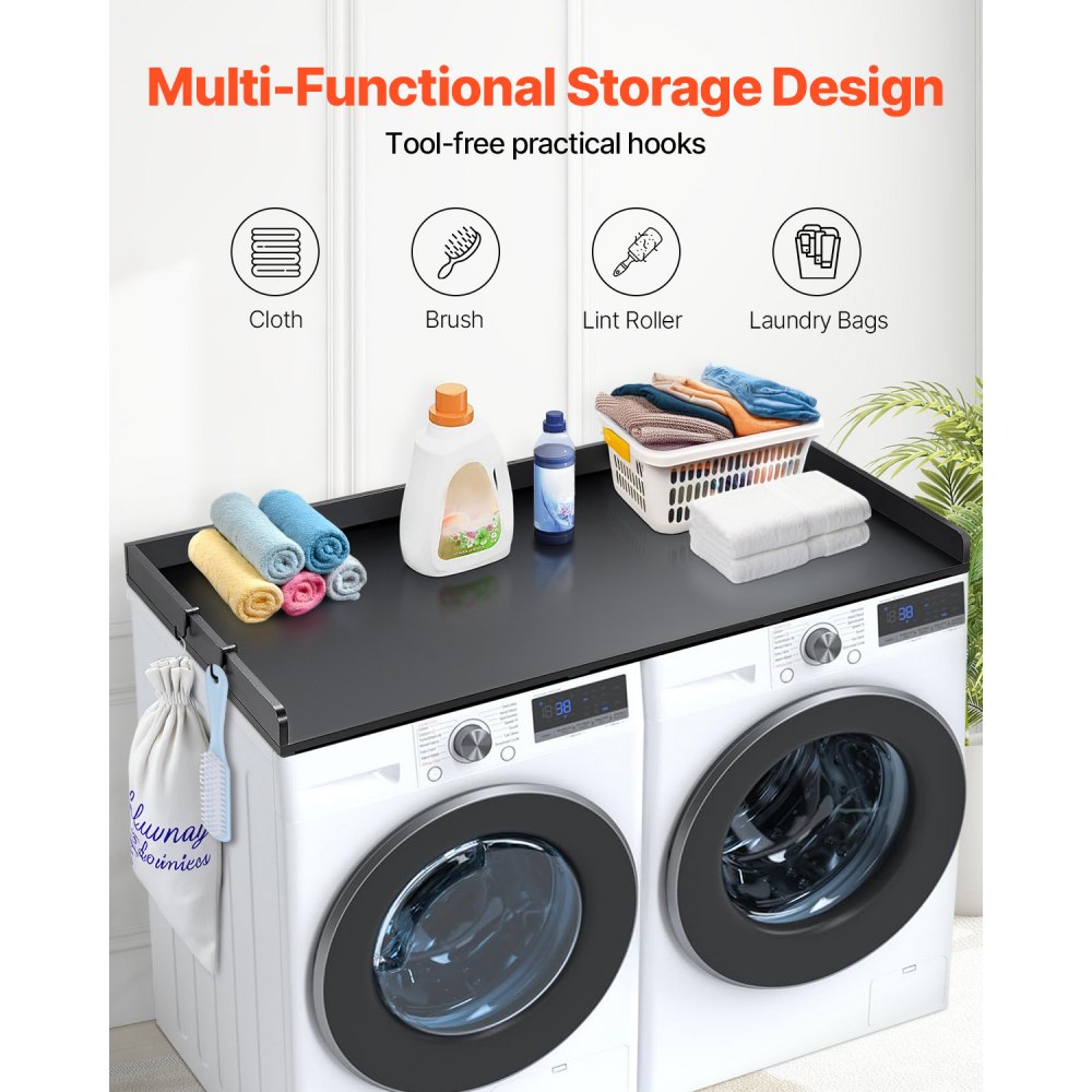 VEVOR Washer Dryer Countertop, 54" x 27" Wooden Washer and Dryer Countertop, Water-Resistant Laundry Machine Topper