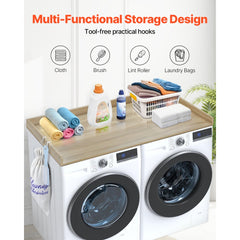 VEVOR Washer Dryer Countertop, 54" x 27" Wooden Washer and Dryer Countertop, Water-Resistant Laundry Machine Topper