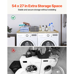 VEVOR Washer Dryer Countertop, 54" x 27" Wooden Washer and Dryer Countertop, Water-Resistant Laundry Machine Topper
