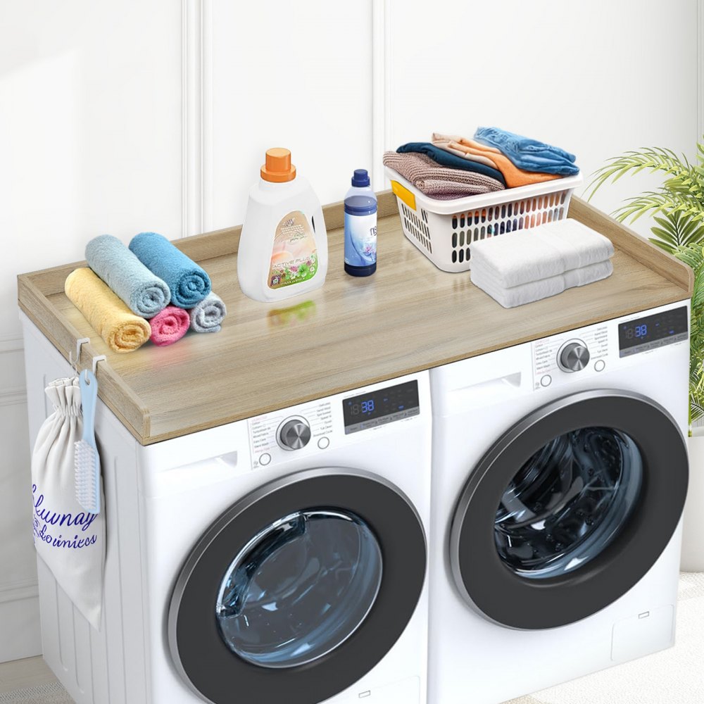 VEVOR Washer Dryer Countertop, 54" x 27" Wooden Washer and Dryer Countertop, Water-Resistant Laundry Machine Topper