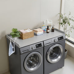 VEVOR Washer Dryer Countertop, 54 x 27.5 in Wooden Washer and Dryer Topper with Edge & 2 Hooks, Water-Resistant Laundry