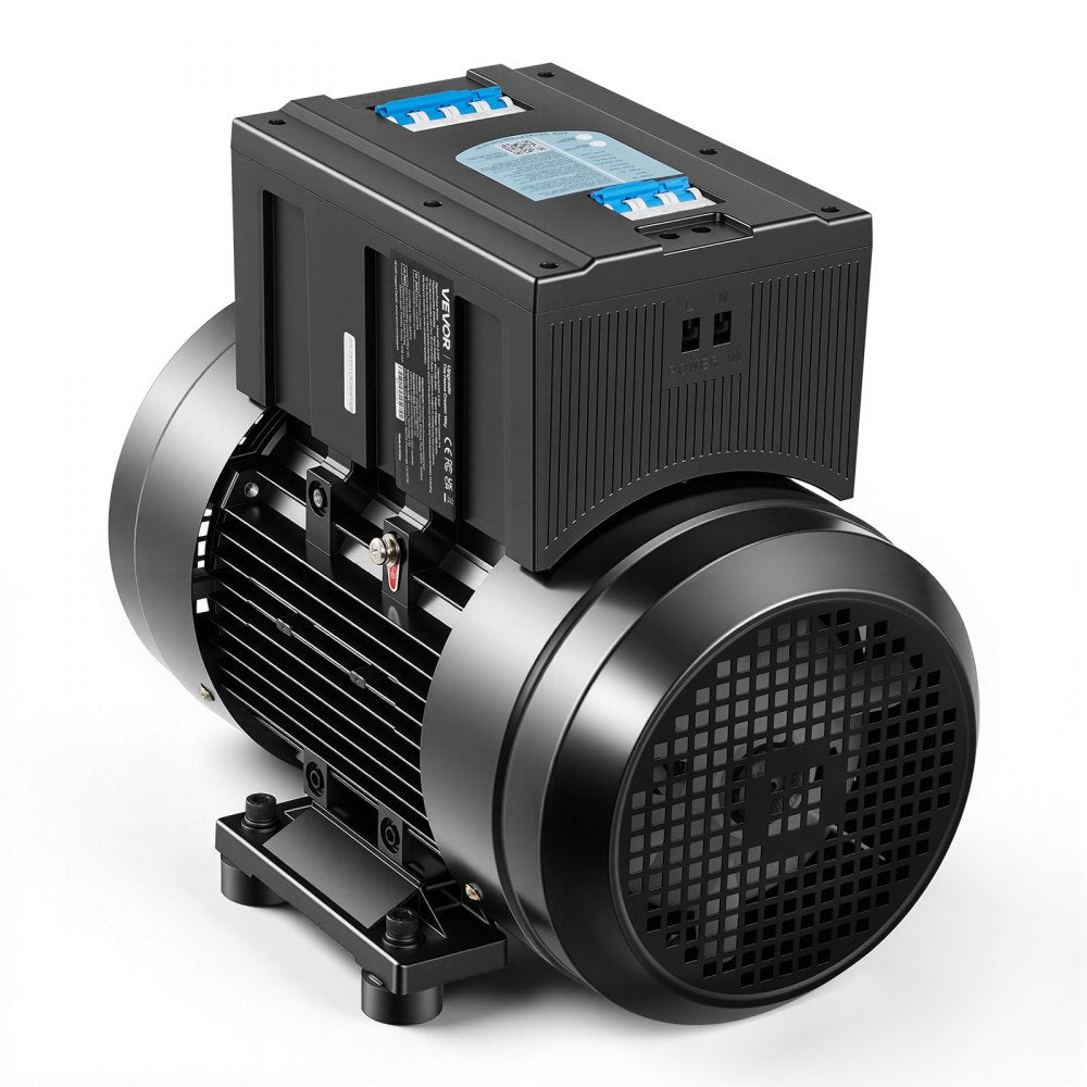 VEVOR Single Phase to 3-Phase Rotary Converter, 10HP 28A 208-240V Input/Output Rotary Phase Converter - Expandable to